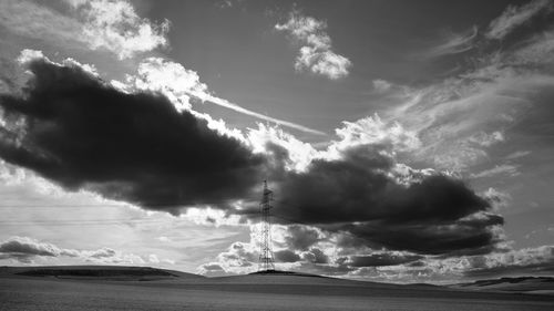 Scenic view of land against sky