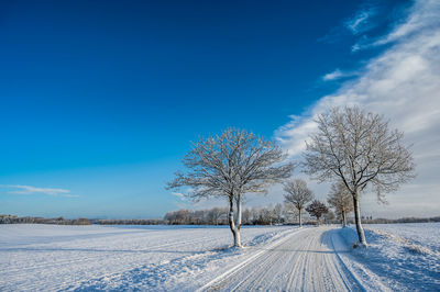 Landscape with snow near them, jutland