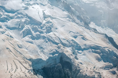 Aerial view of snowcapped mountains