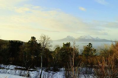 Scenic view of lake and mountains