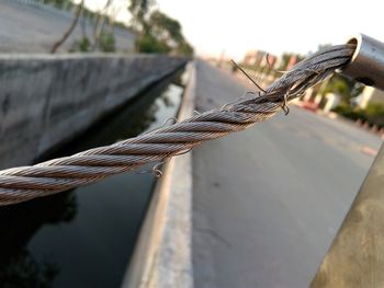Close-up of water against sky