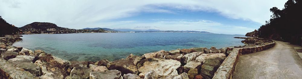 Panoramic view of sea against sky