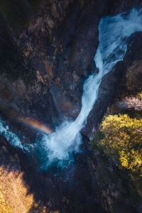 Long exposure image of the famous krimml alpine waterfalls in krimml, salzburg, austria