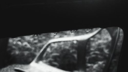 Close-up of water drops on glass