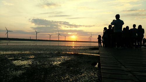 Scenic view of cloudy sky at sunset