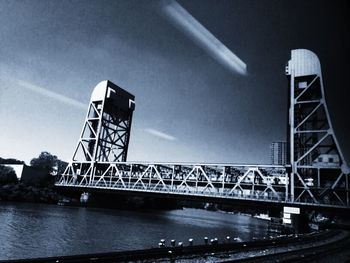 Low angle view of suspension bridge