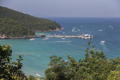 High angle view of sea against sky