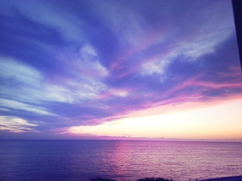 sea, horizon over water, sunset, scenics, tranquil scene, water, tranquility, sky, beauty in nature, waterfront, idyllic, nature, cloud - sky, cloud, orange color, outdoors, no people, seascape, blue, calm