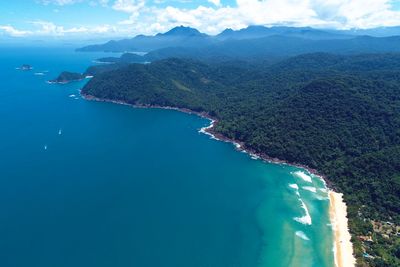 Aerial view of sea against sky