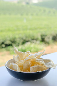 Close-up of ice cream in bowl