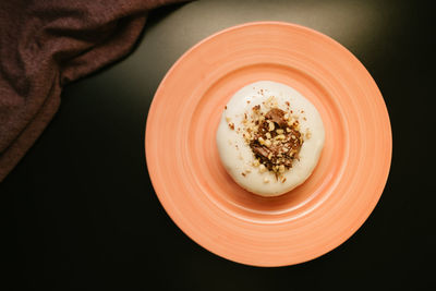 High angle view of breakfast in plate