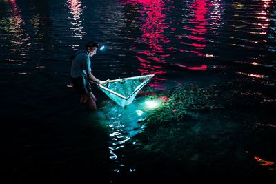 Man standing in sea