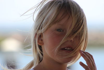 Close-up portrait of cute girl