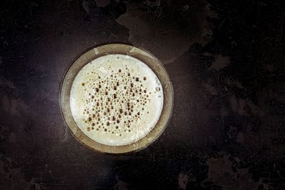 High angle view of coffee on table