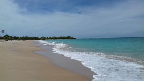 Scenic view of beach against sky