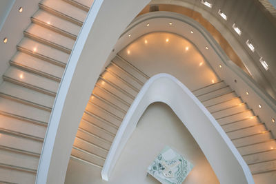 Low angle view of spiral staircase