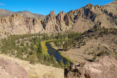 Scenic view of rocky mountains against sky