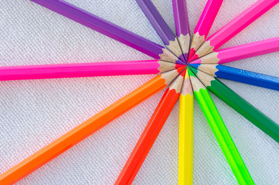 Full frame shot of multi colored pencils