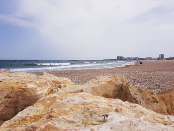 Scenic view of beach against sky