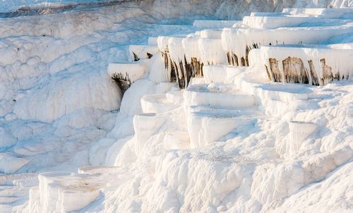 Full frame shot of frozen rock formations