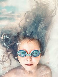 Portrait of a girl in swimming pool