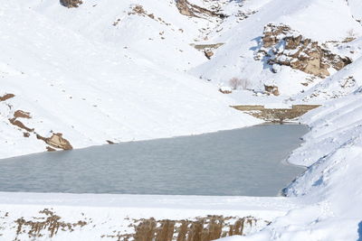 Scenic view of snow covered mountain