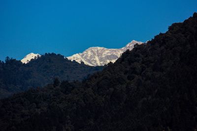 Scenic view of mountains against clear sky