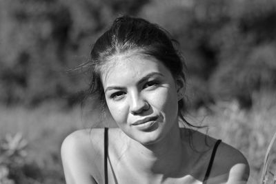 Portrait of girl in field