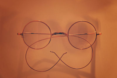 Close-up of heart shape eyeglasses