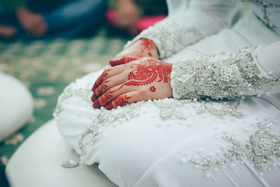 Malay wedding traditional during wedding celebration.