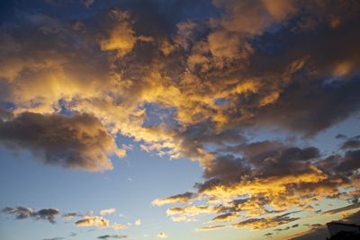 Low angle view of sky at sunset