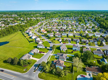 High angle view of townscape