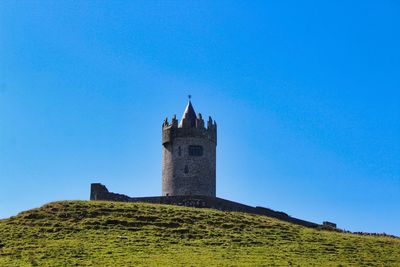 Low angle view of historical building against blue sky