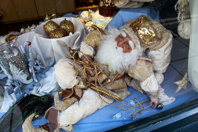 High angle view of objects for sale