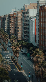 Street by buildings in city