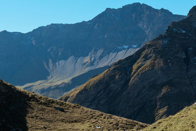 Scenic view of mountains against clear sky