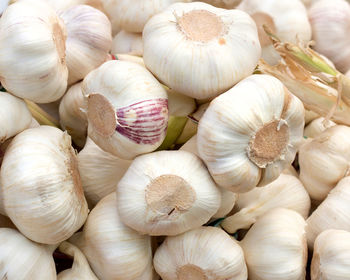 Full frame shot of onions for sale in market