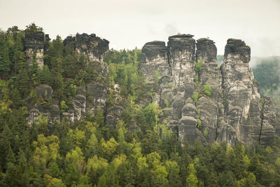 Bastei in the elbe sandstone mountains in the saxon switzerland in germany