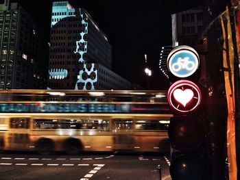 Illuminated building at night