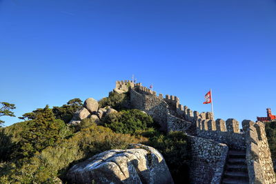 View of fort against clear blue sky