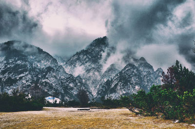 Scenic view of mountains against sky