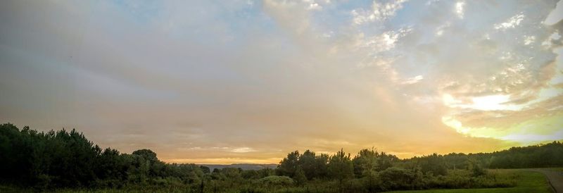 Scenic view of landscape against sky during sunset