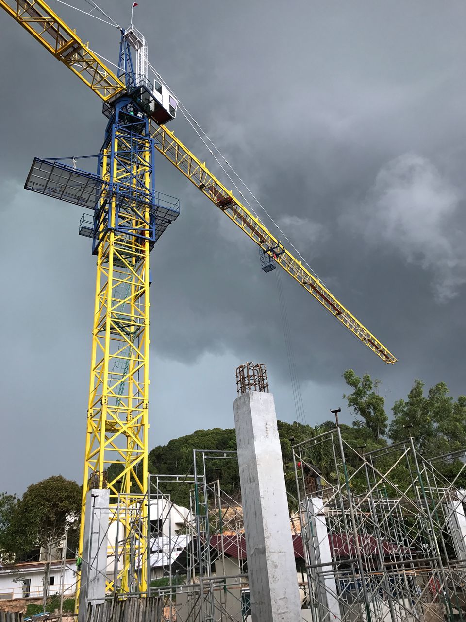 sky, low angle view, metal, cloud - sky, no people, outdoors, day, architecture, nature