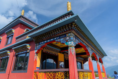 Low angle view of temple against sky