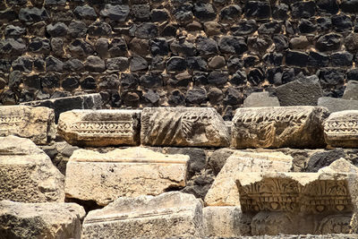 View of old stone wall