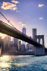 View of bridge over river against sky