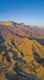 Scenic view of mountains against clear sky