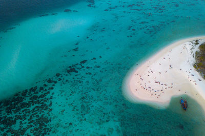 High angle view of swimming pool at beach