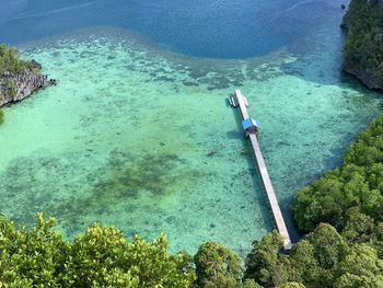 High angle view of puncak harapan against sky in misool island raja ampat indonesia 