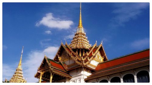 Low angle view of temple against sky